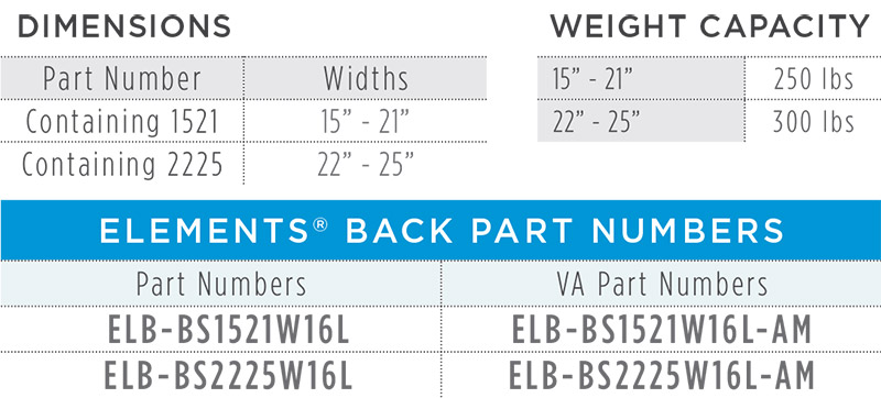 Elements Back Dimensions