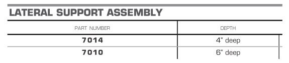 Lateral Support Dimensions