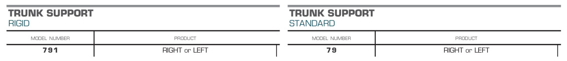 Trunk Support Dimensions