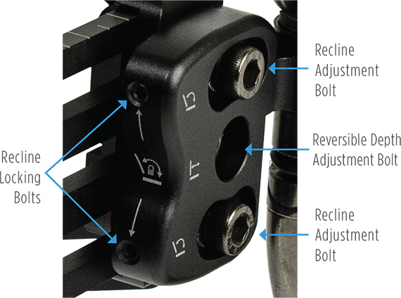 Compass 4 Hardware Depth & Recline Adjustability